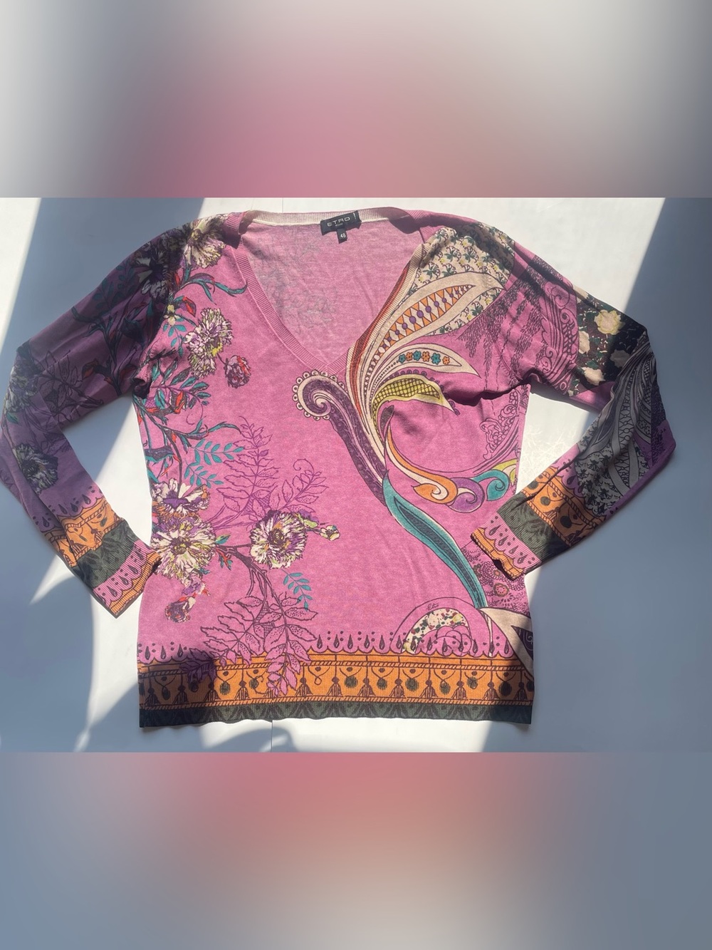 ETRO Silk & Cashmere Paisley Sweater | Made in Italy | Size 48 - Picture 8 of 8